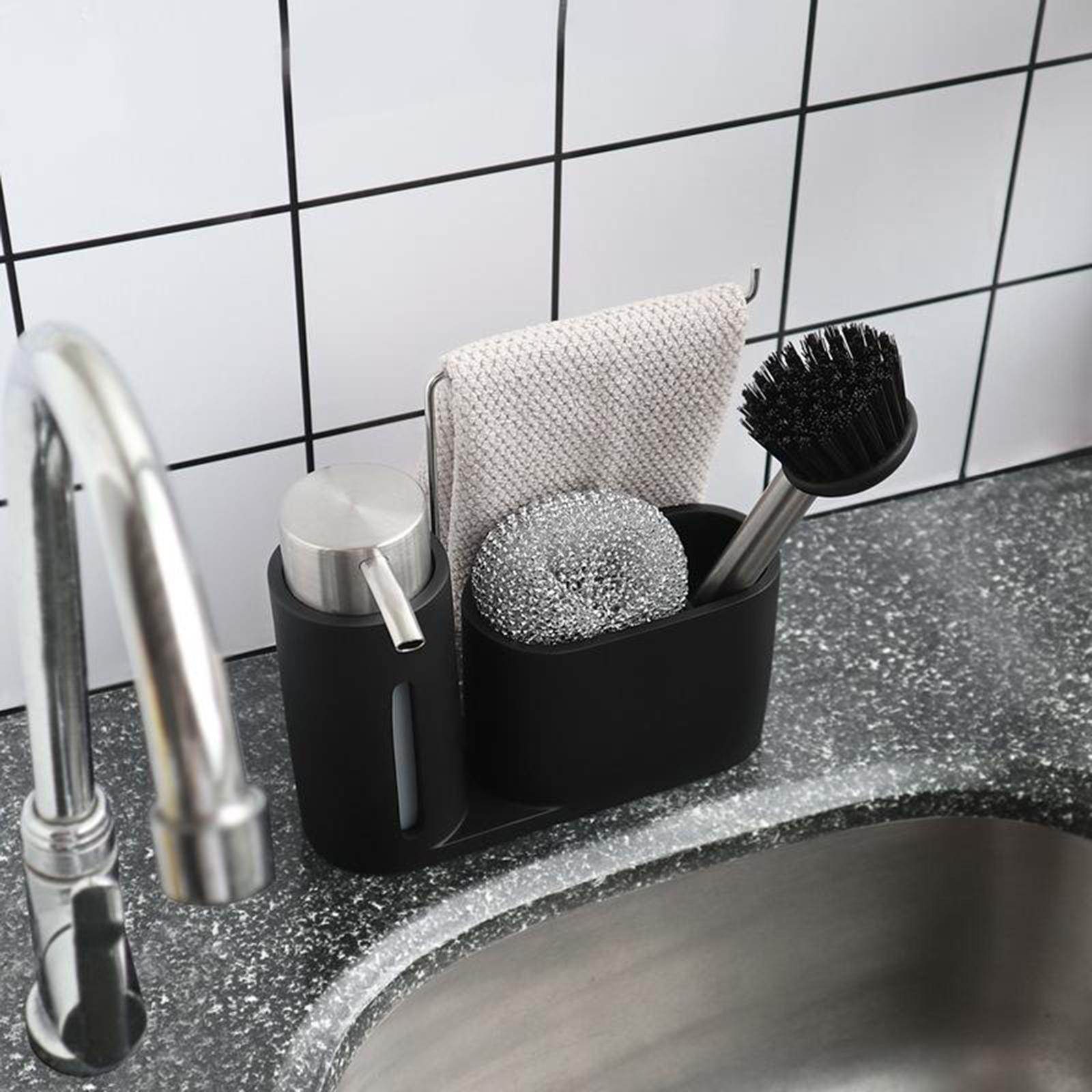 Kitchen Soap Dispenser  Storage Holder Caddy for Sink Bathroom
