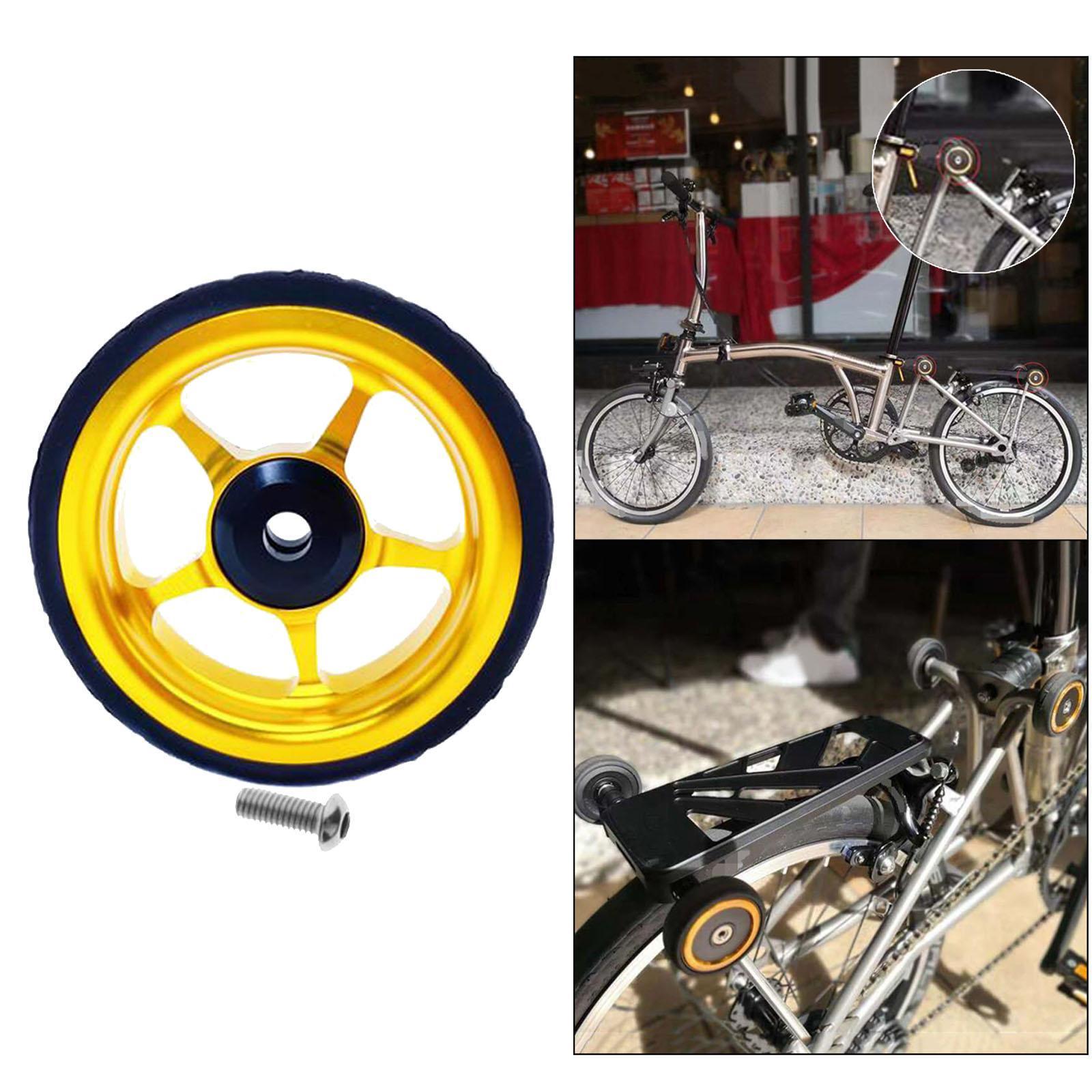 2-6pack Easy Wheel for Folding Bike EZ Wheels Wheel Easywheel Golden