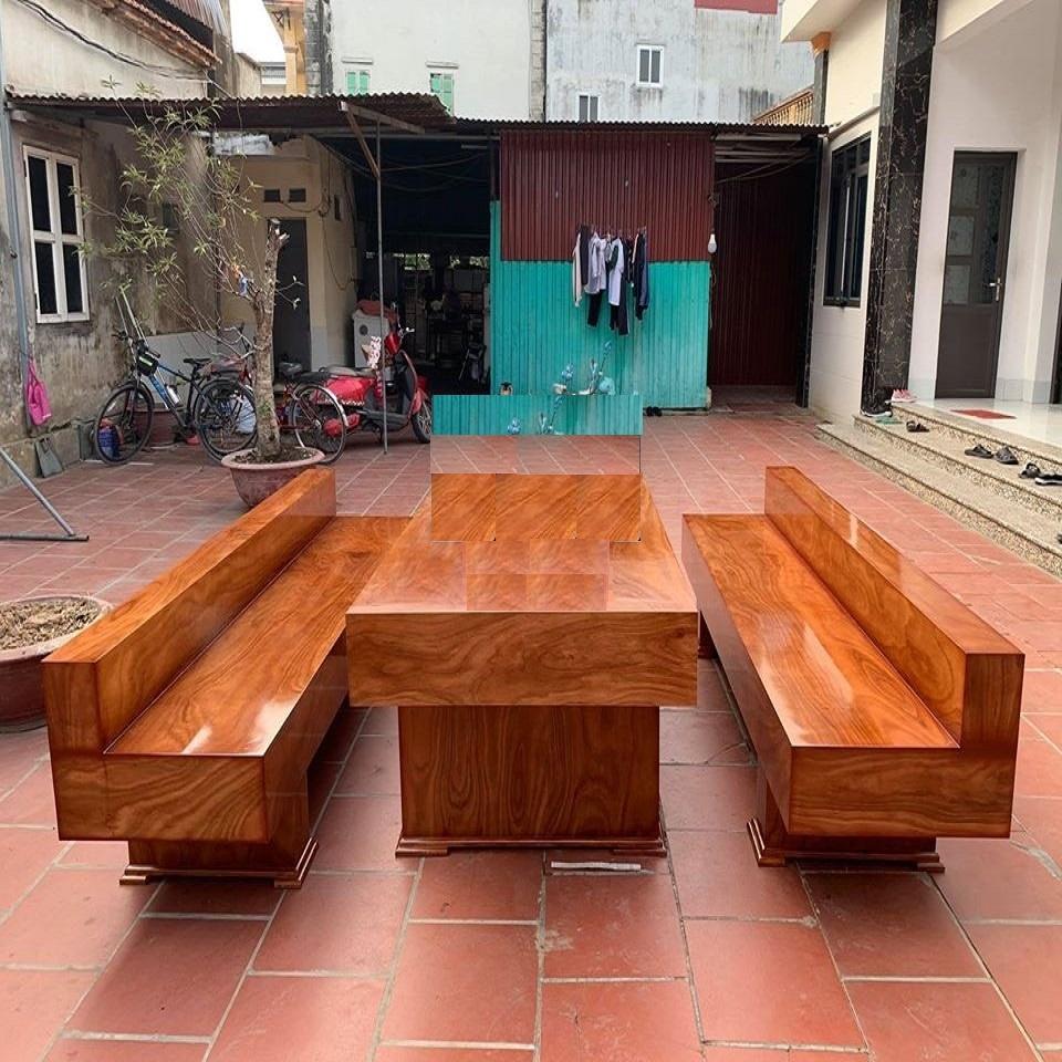 Bàn Ghế K3 Có Tựa Gỗ Hương Xám