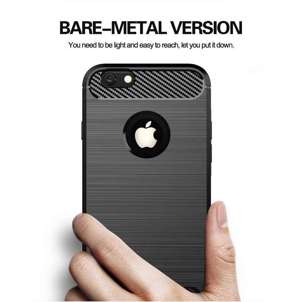 Ốp lưng cho iPhone 6 6s dẻo Cacbon phay xước chống sốc chống vân tay