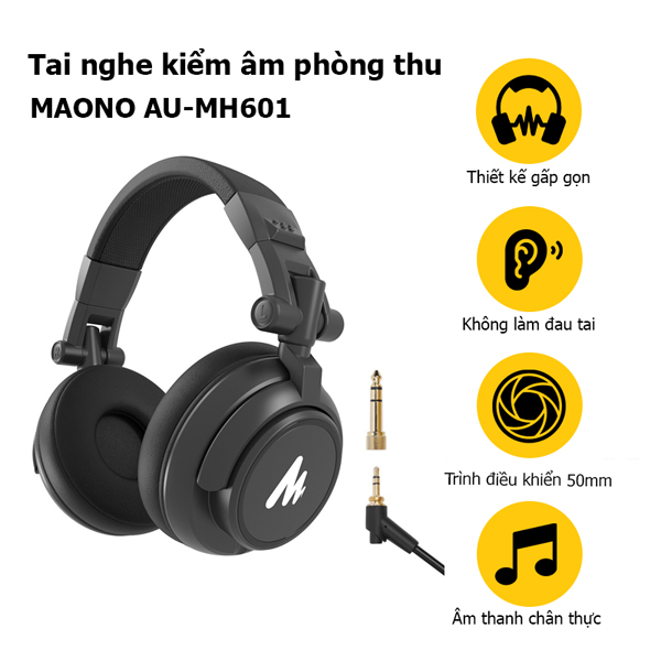 Maono AU-MH601 – Tai nghe kiểm âm chuyên nghiệp cho phòng thu - Hàng chính hãng