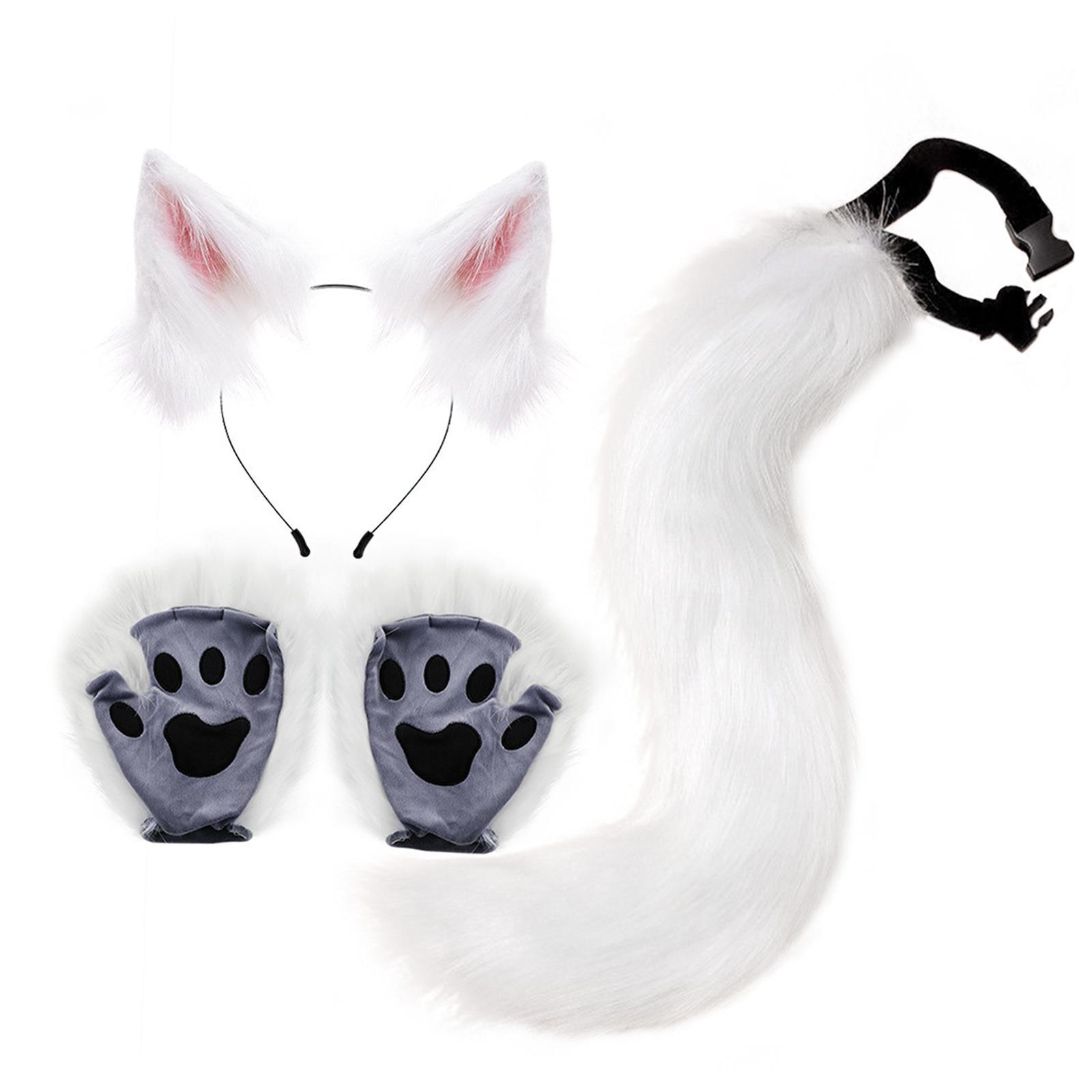 Cat Costume Animal Cosplay Kitten Plush Ears Furry Fancy Dress up