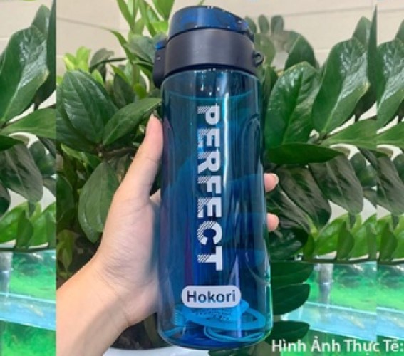 Bình nước thể thao, Bình nước chịu nhiệt 700ml Hokori Perfect thời thượng cao cấp nắp bật chống tràn - Chính Hãng Việt Nhật
