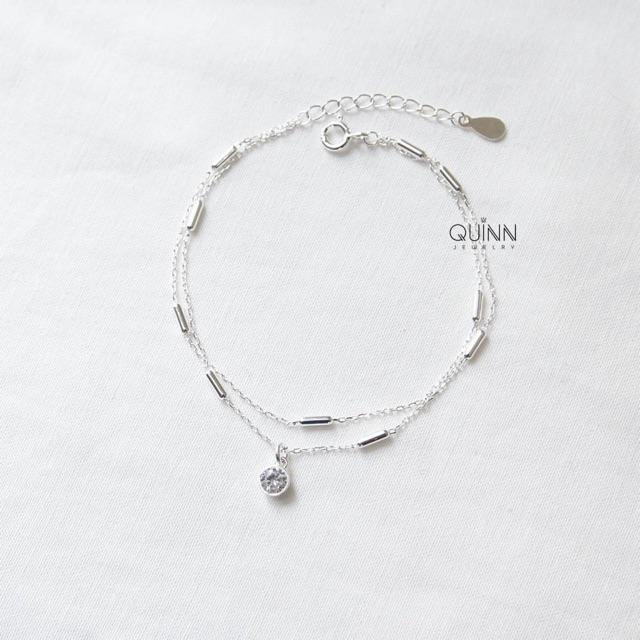 Lắc tay Clara - lắc tay dây đôi treo đá