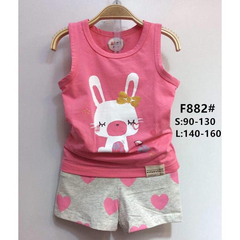 BG825 - Bộ FanQ ba lỗ bé gái size 90-130,140-160