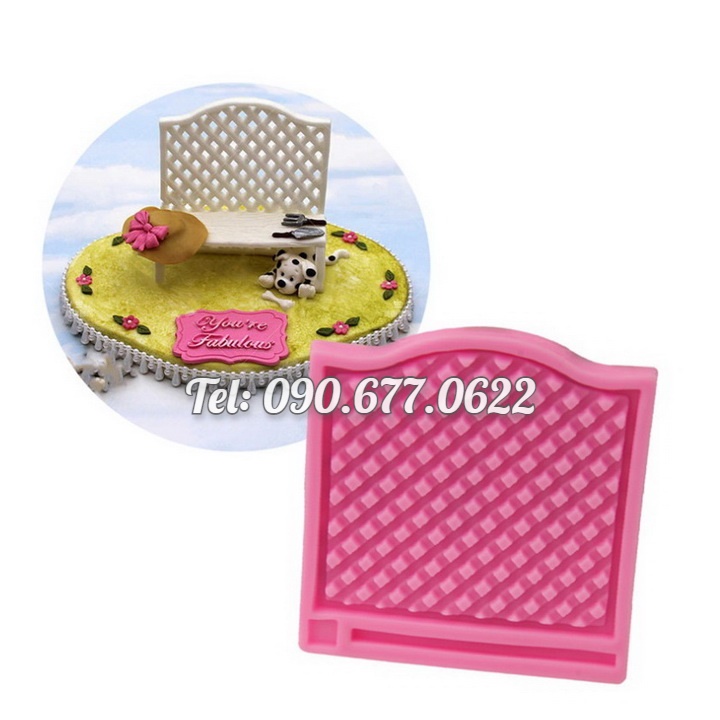 Khuôn silicone làm viền bánh, rau câu, fondant hình ren vuông đan xen - Mã số 1650