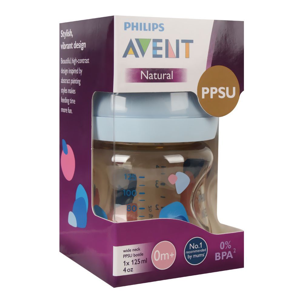 Philips Avent Bình sữa PPSU thiết kế tự nhiên 125ml cho trẻ từ 0 tháng tuổi SCF581/10