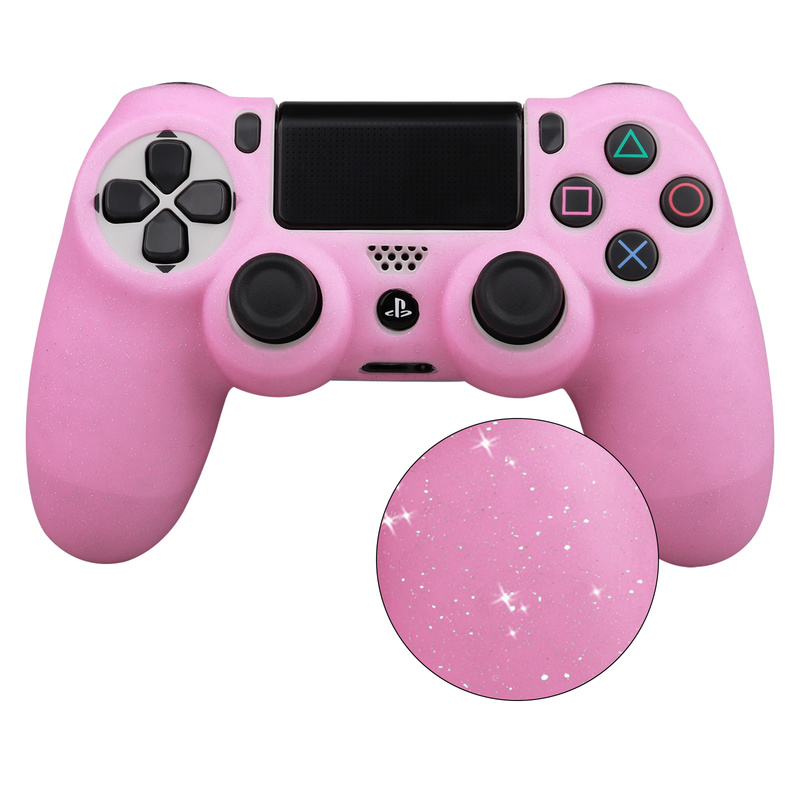 Vỏ bảo vệ bằng silicon mềm lấp lánh lấp lánh cho tay cầm điều khiển trò chơi PS4 Vỏ bọc da cần điều khiển cho PLAYSTATION 4 Màu sắc: Vàng lấp lánh Đỏ