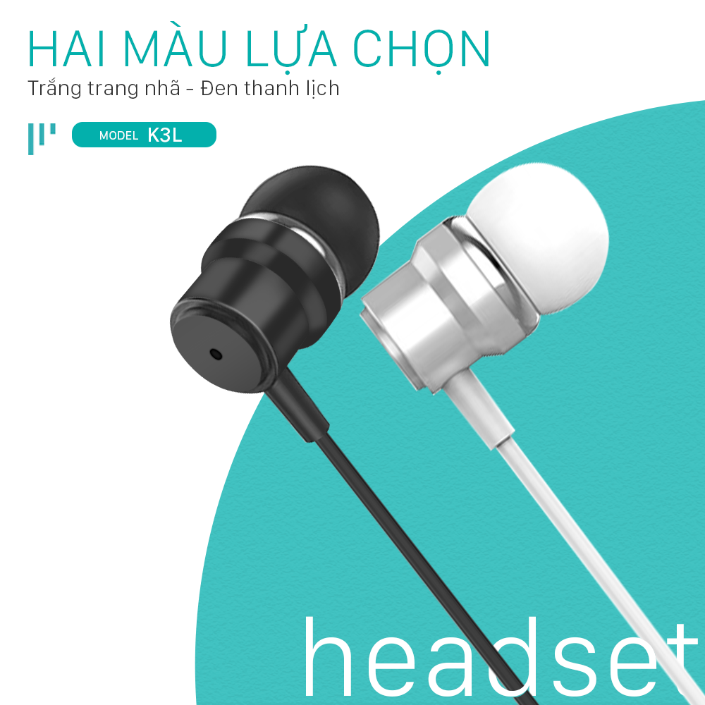 Tai nghe JUYUPU K3L jack 3.5mm nhét tai chống ồn tai nghe có dây dành cho iPhone Samsung OPPO VIVO HUAWEI XIAOMI - HÀNG CHÍNH HÃNG