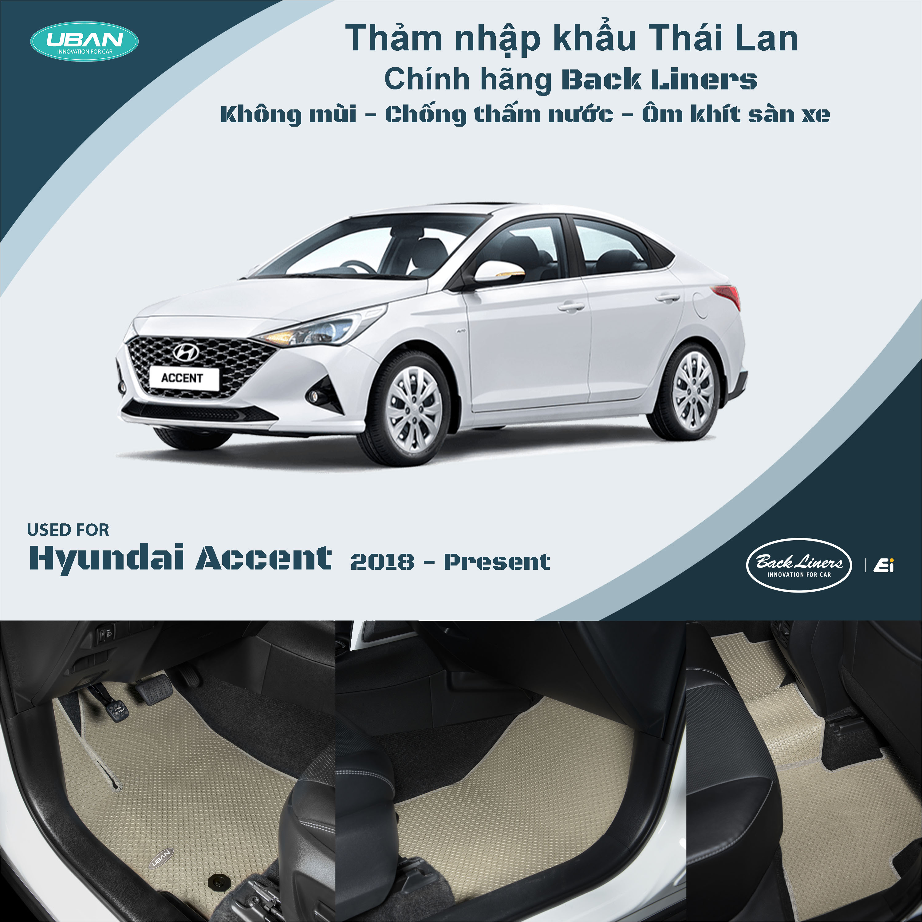 Thảm lót sàn ô tô UBAN cho xe Hyundai Accent - Nhập khẩu Thái Lan
