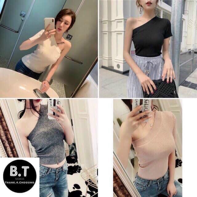 Áo len lệch vai cá tính