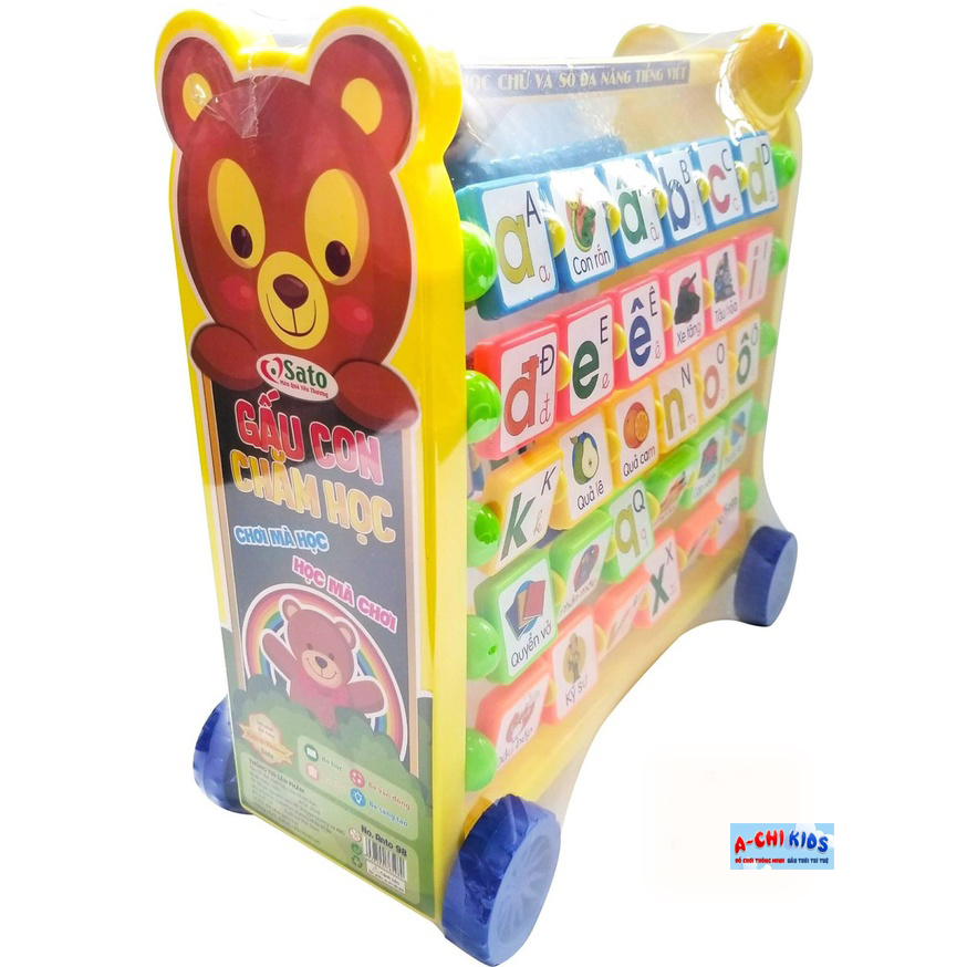 Đồ Chơi Giáo Dục Trẻ Em - Bảng Chữ Cái Tiếng Việt Và Số Đa Năng 8in1 Thiết Kế Kiểu Xe Đẩy Cho Bé Từ 3 Tuổi Hàng Việt Nam