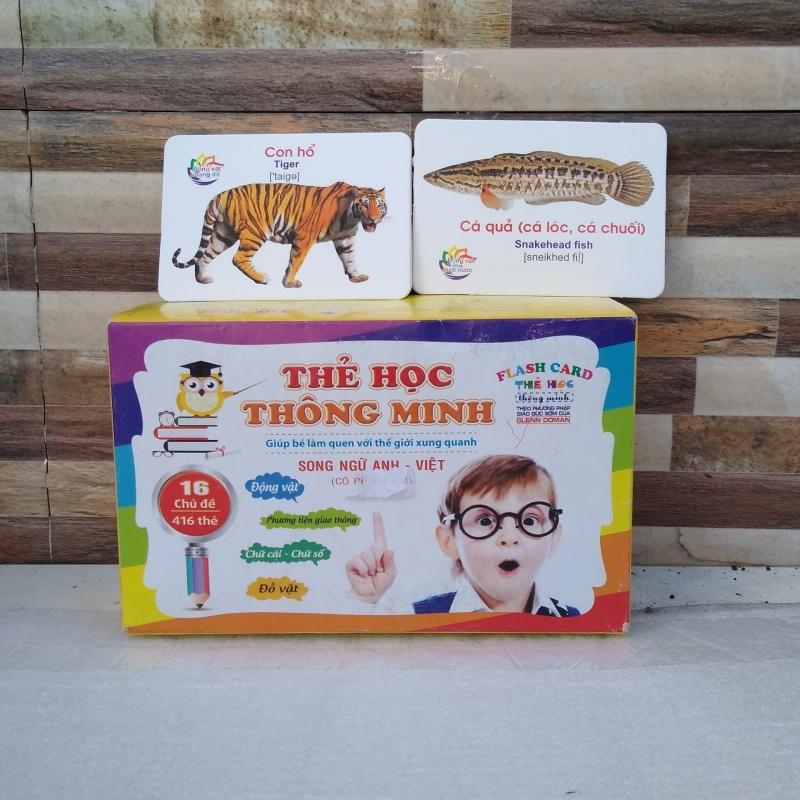 Bộ thẻ học song ngữ thông minh Flashcards 16 chủ đề cho bé