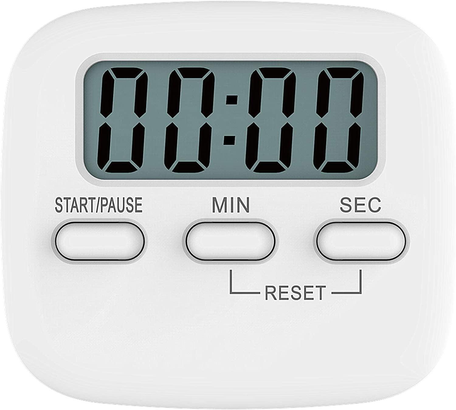 Gói Hẹn Giờ Nhà Bếp Kỹ Thuật Số Đồng Hồ Đếm Ngược Từ Tính Có Báo Động Lớn, Số Lớn, Gắn Sau, Lỗ Treo Cho Nhà Bếp, Vòi Hoa Sen, Phòng Tắm