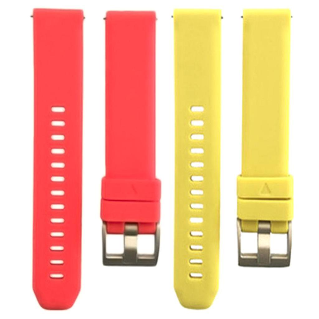 2Pcs 20mm Universal Silicone  Wrist Strap for Smart Wrist Watch