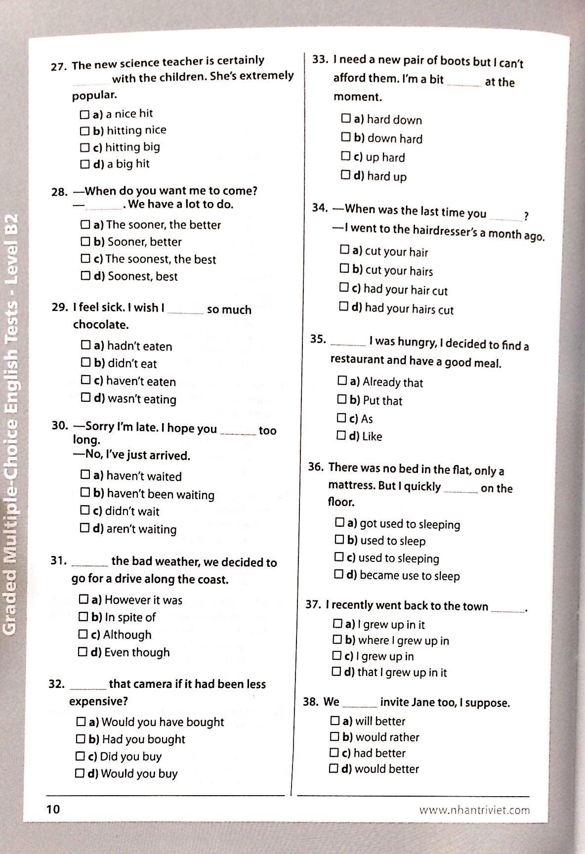 Graded Multiple - Choice English Test Level B2 (Không CD)