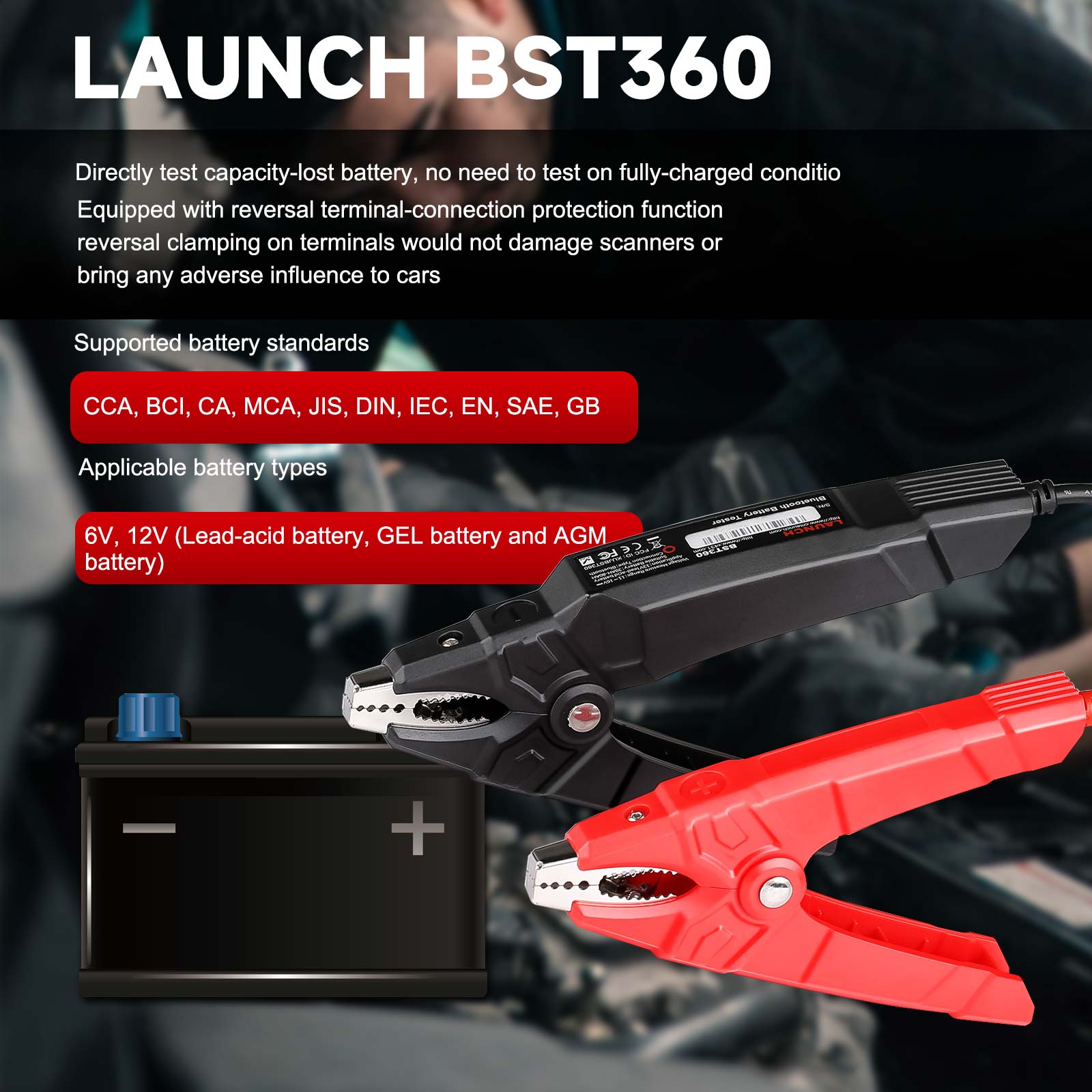 Thiết Bị Kiểm Tra Ắc Quy Ô Tô Kết Nối Bluetooth LAUNCH BST360