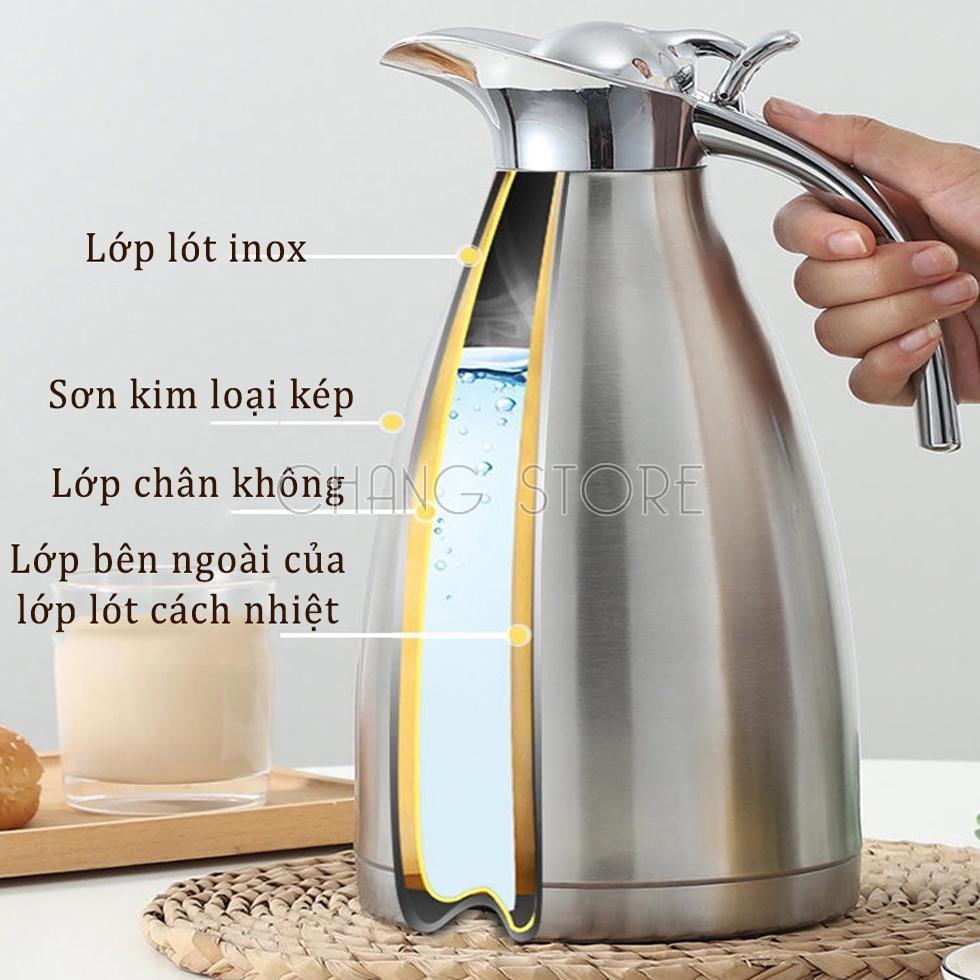 BÌNH NƯỚC GIỮ NHIỆT CỰC LÂU RUỘT INOX 2 LÍT
