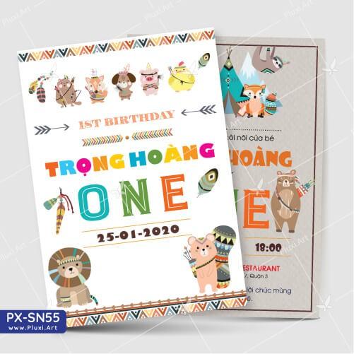 Thiệp thôi nôi – sinh nhật theo yêu cầu Pluxi
