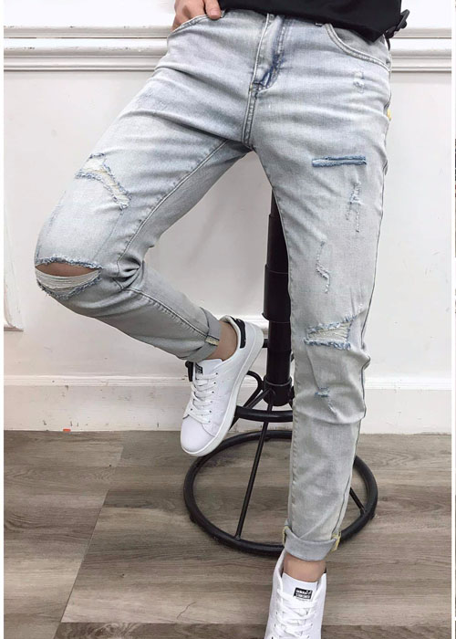 Quần Jean Nam Dài Cá Tính OP04