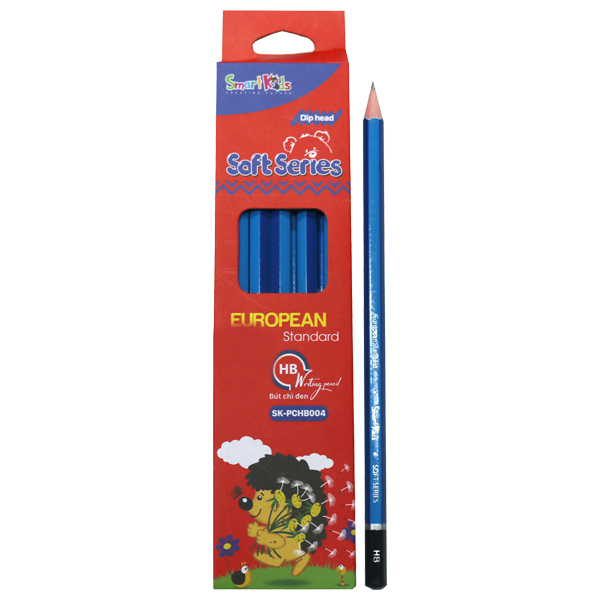 Hộp 12 Bút Chì Đen SMARTKIDS Soft Series HB SK-PCHB004 - Đỏ