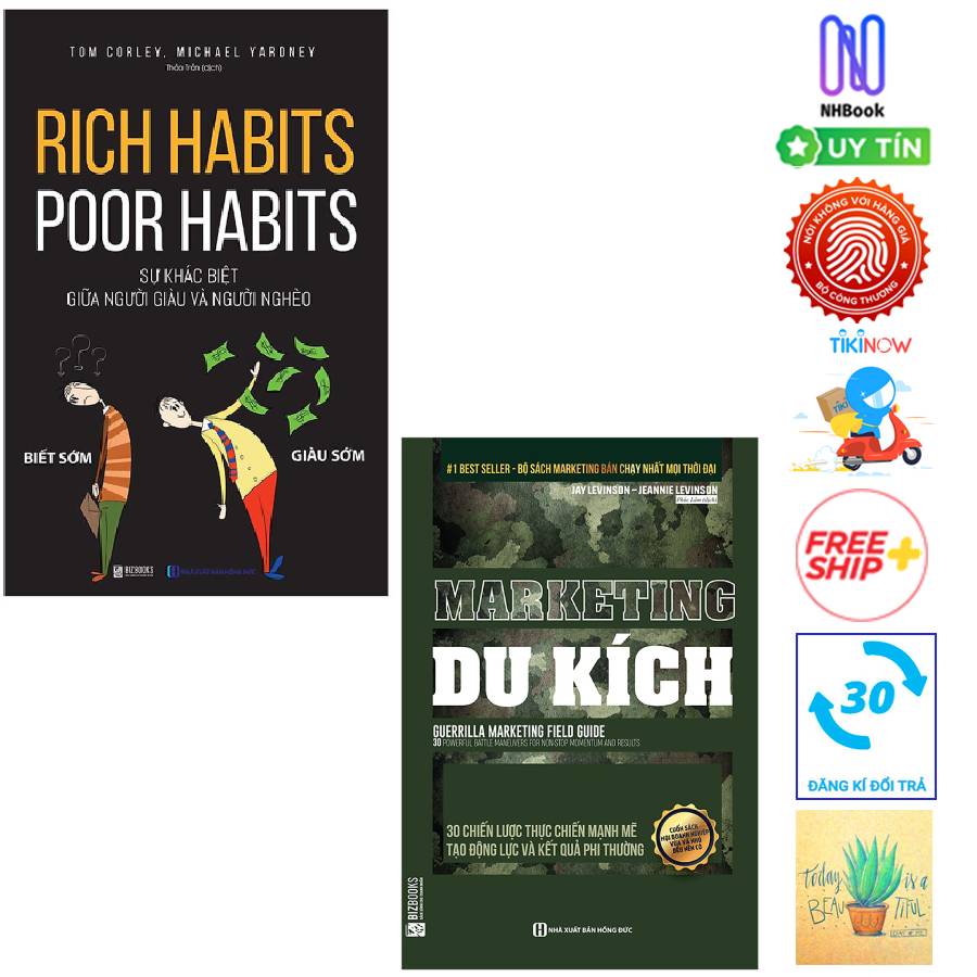 Combo Rich Habits - Poor Habits Sự khác biệt giữa người giàu và người nghèo và Marketing Du Kích - 30 Chiến Lược Thực Chiến Mạnh Mẽ Tạo Động Lực Và Kết Quả Phi Thường ( Tặng sổ tay)