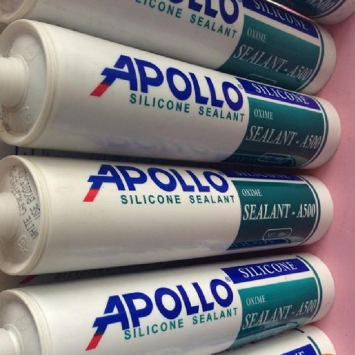 Keo Silicone APOLLO A500 Trắng Trong/ Trắng Sữa/ Đen/ Xám/ Xám Xinfa 300ml để trám kín các mối nối .