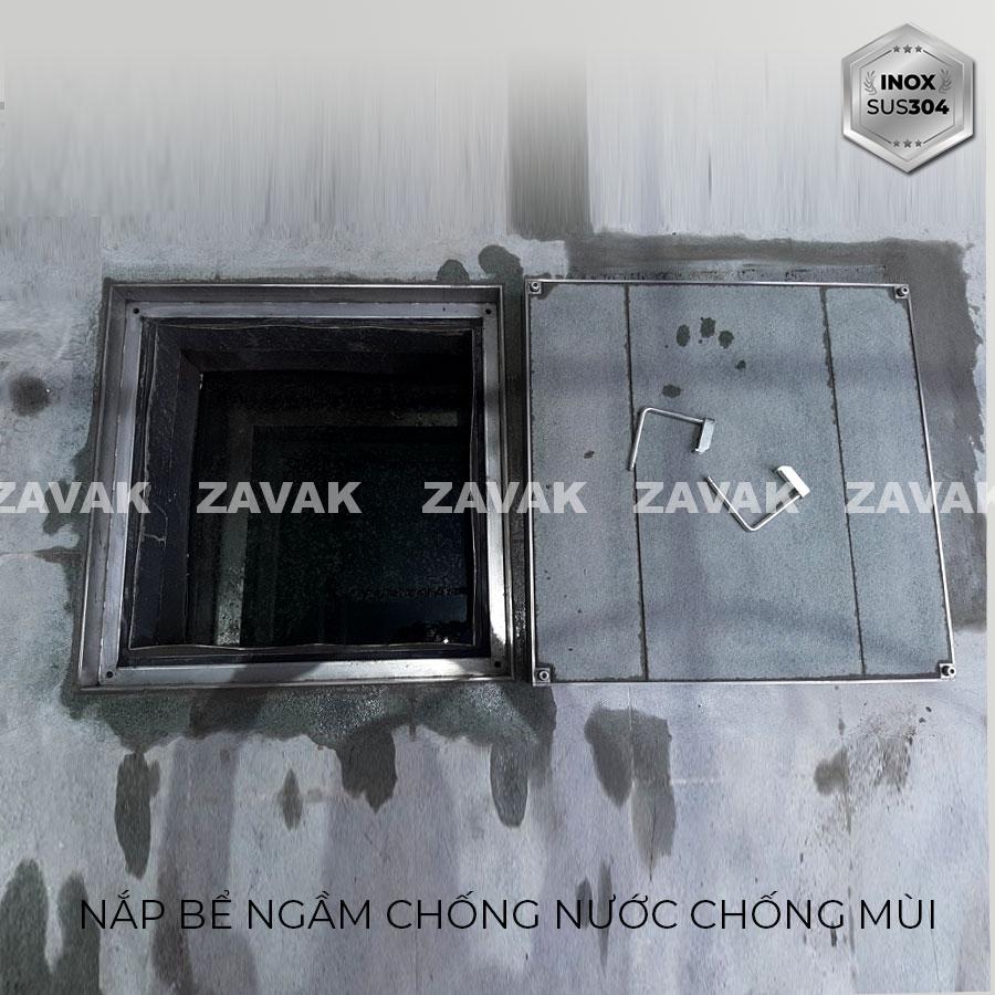 Nắp bể ngầm Zavak Inox 304. MHE 600x600