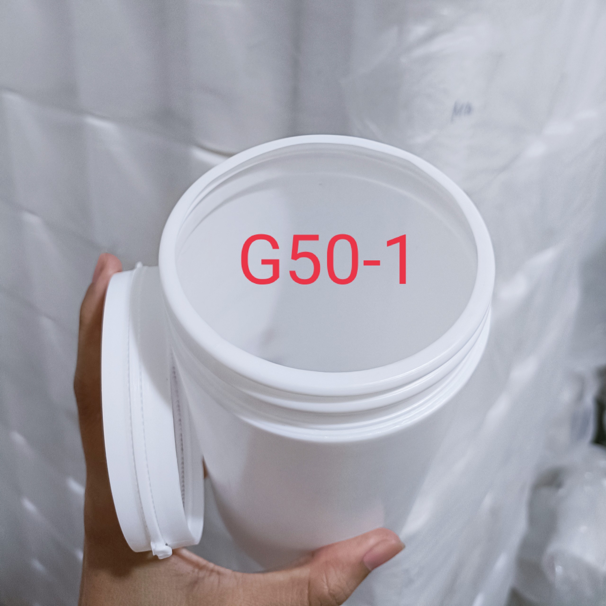 1 Hủ Nhựa Trắng Đục Nắp Galenti Đựng Từ 700G Đến 900g Bột Mịn, G50-1
