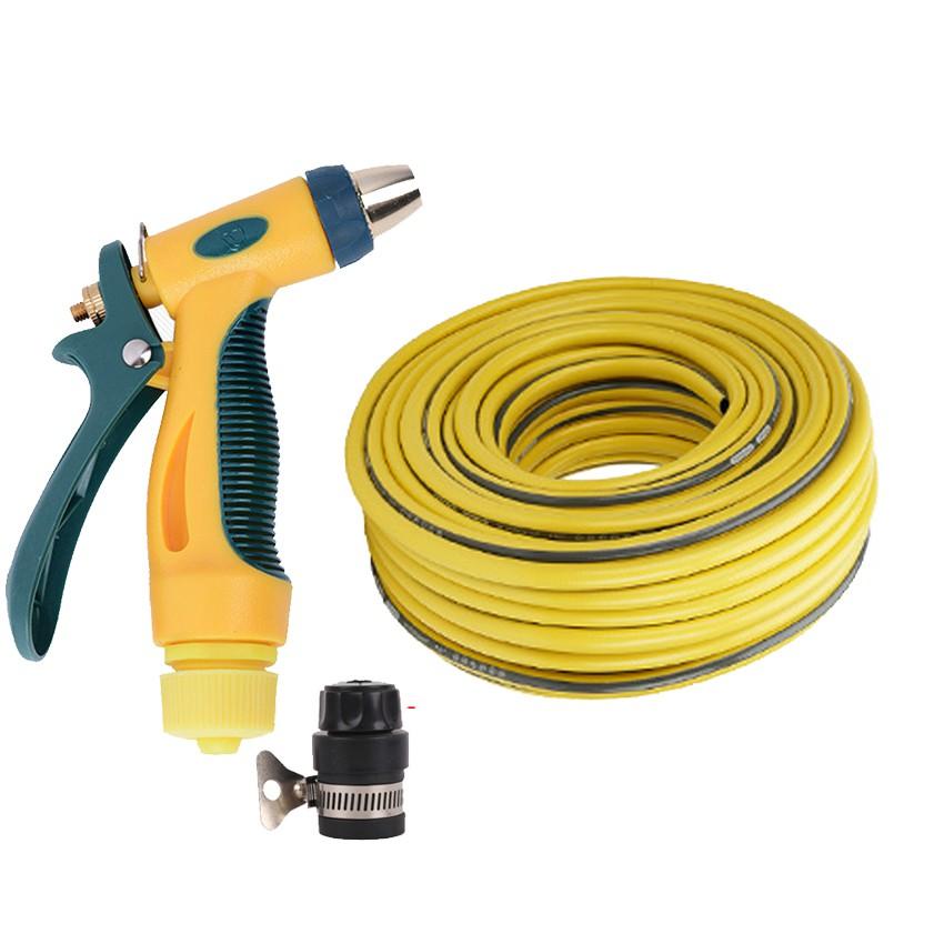 Bộ dây vòi xịt nước rửa xe,tưới cây tăng áp 3 lần 15m
