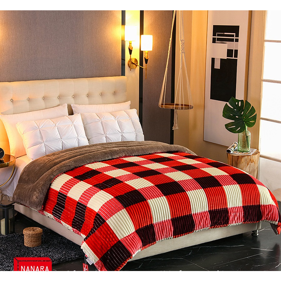 Chăn lông cừu Queen Hoạ tiết Nanara Life Nhật Bản - Nhập khẩu chính hãng