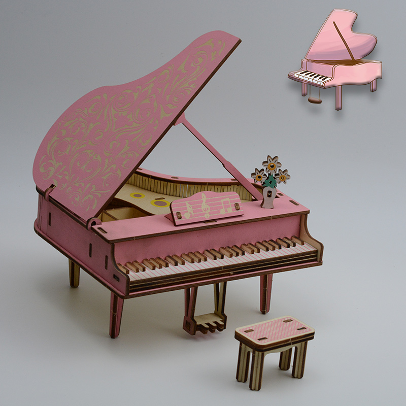 Đồ chơi lắp ráp gỗ 3D Mô hình Đàn Piano Laser HG-D065