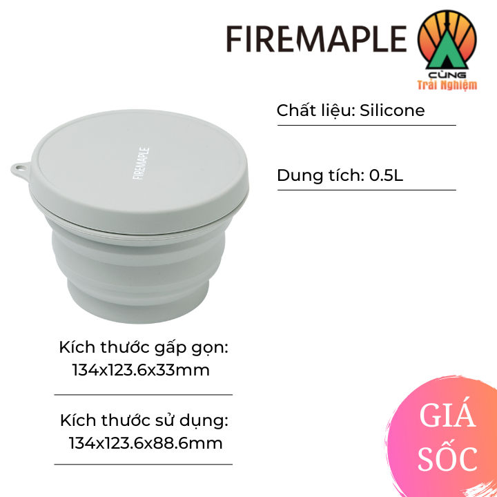 [CHÍNH HÃNG] Bát Silicone Cao Cấp Đa Năng Đựng Đồ Ăn Cho Dã Ngoại Du Lịch Fire Maple FMI-SILIBOWL