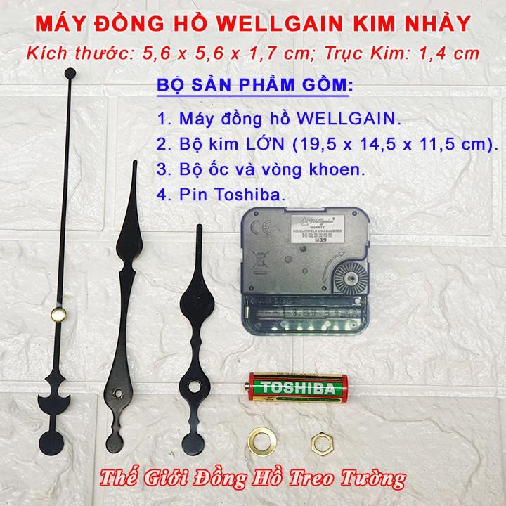 Máy Đồng Hồ WELLGAIN KIM NHẢY Cao Cấp – Bộ KIM ĐẠI (19.5 x 14.5 x 11.5) - Tặng Pin AA Vỏ Nhôm - Bảo Hành 1 Năm