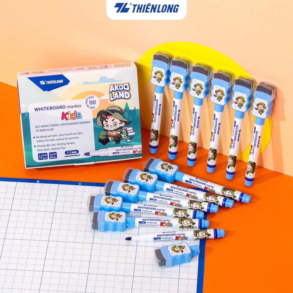 Bút lông bảng - Whiteboard Marker for Kids Thiên Long TP-WB016/AK - Nét viết 1.1mm Không Xylene - Nhân vật Akooland thế giới học cụ thần kỳ