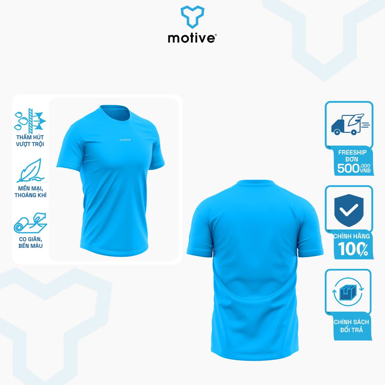 Áo Thun Thể Thao Chạy Bộ Nữ MOTIVE WM Basic Color T-Shirt - Màu Xanh Dương
