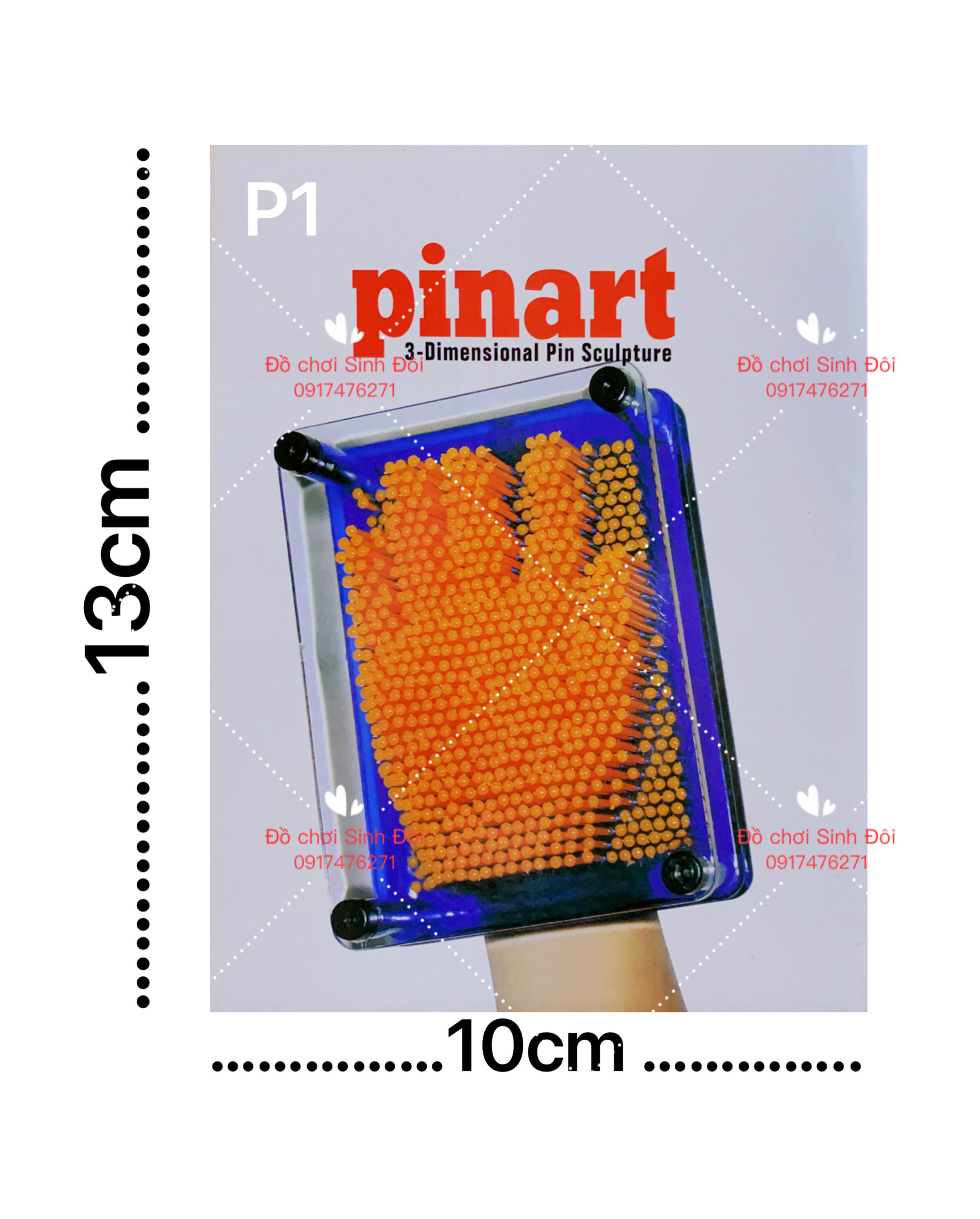 Bảng Đinh 3D vui nhộm SPINART - p1 10*13cm - màu ngẫu nhiên