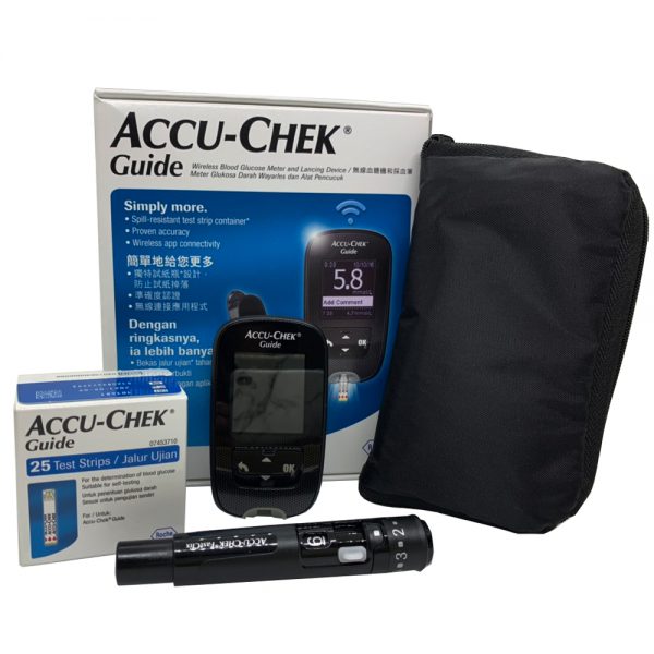 Hệ thống máy đo đường huyết Accu-Chek Guide mmol/L. Kèm Dụng cụ lấy máu FastClix, trụ 6 kim