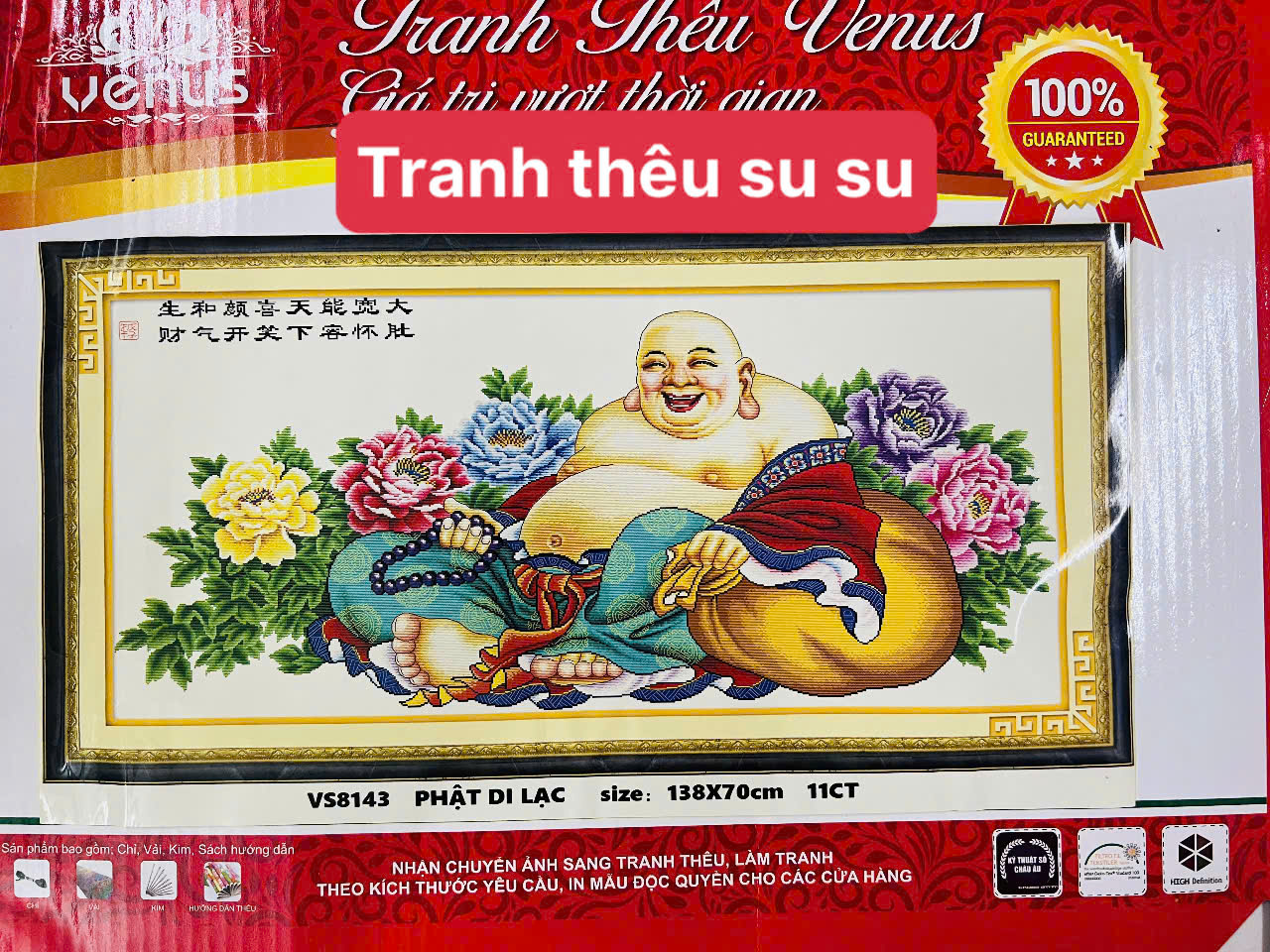 Tranh thêu Phật di lặc vs8143, kt 138 x 70 cm