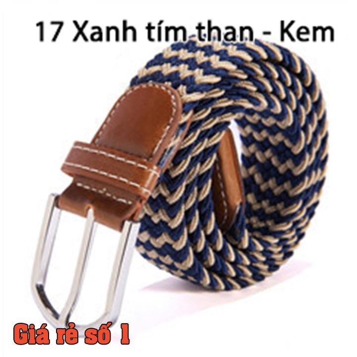 Thắt lưng vải dù co giãn bản 3,5cm -nhóm màu phối