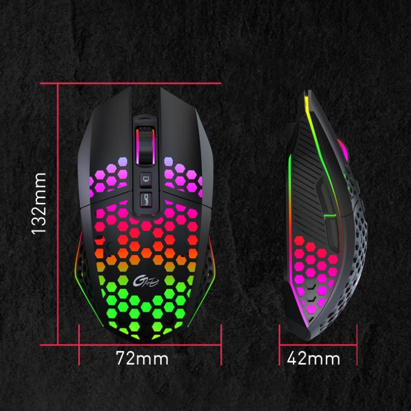 X801 2.4G Sạc Chuột Game Không Dây Thiết Kế Tổ Ong 1600DPI USB Đèn Nền RGB Chuột Chơi Game Cho Máy Tính PC Game Thủ laptop