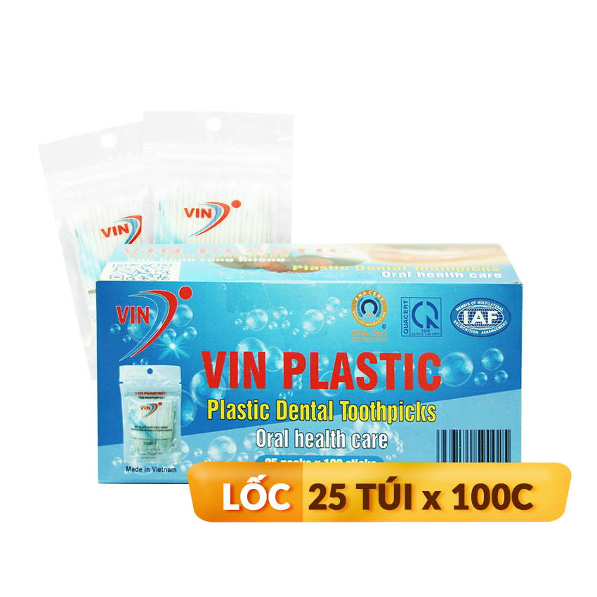 Tăm nha khoa (Thùng 20 lốc x lốc 25 túi x Túi 100 cái)