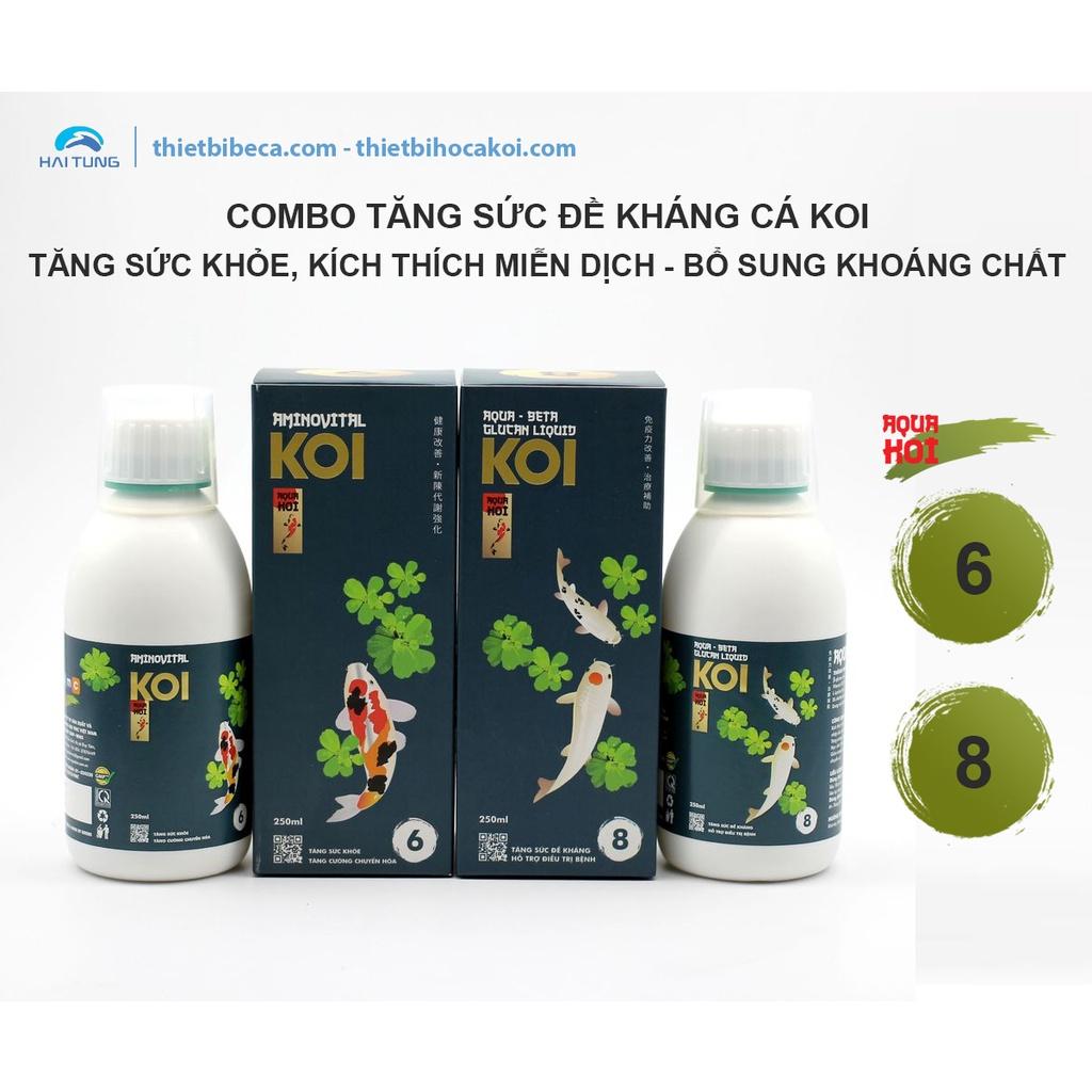 Số 6 và số 8-Combo tăng sức đề kháng cho cá koi, tăng sức khỏe, kích thích miễn dịch, bổ sung khoáng chất - Aquakoi