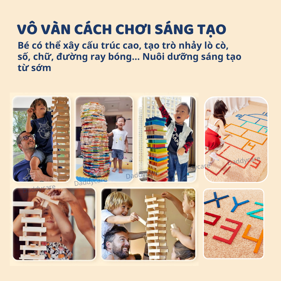 Đồ Chơi Xếp Hình Thông Minh bằng gỗ sáng tạo Mideer Archimedes City Blocks 300 mảnh ghép