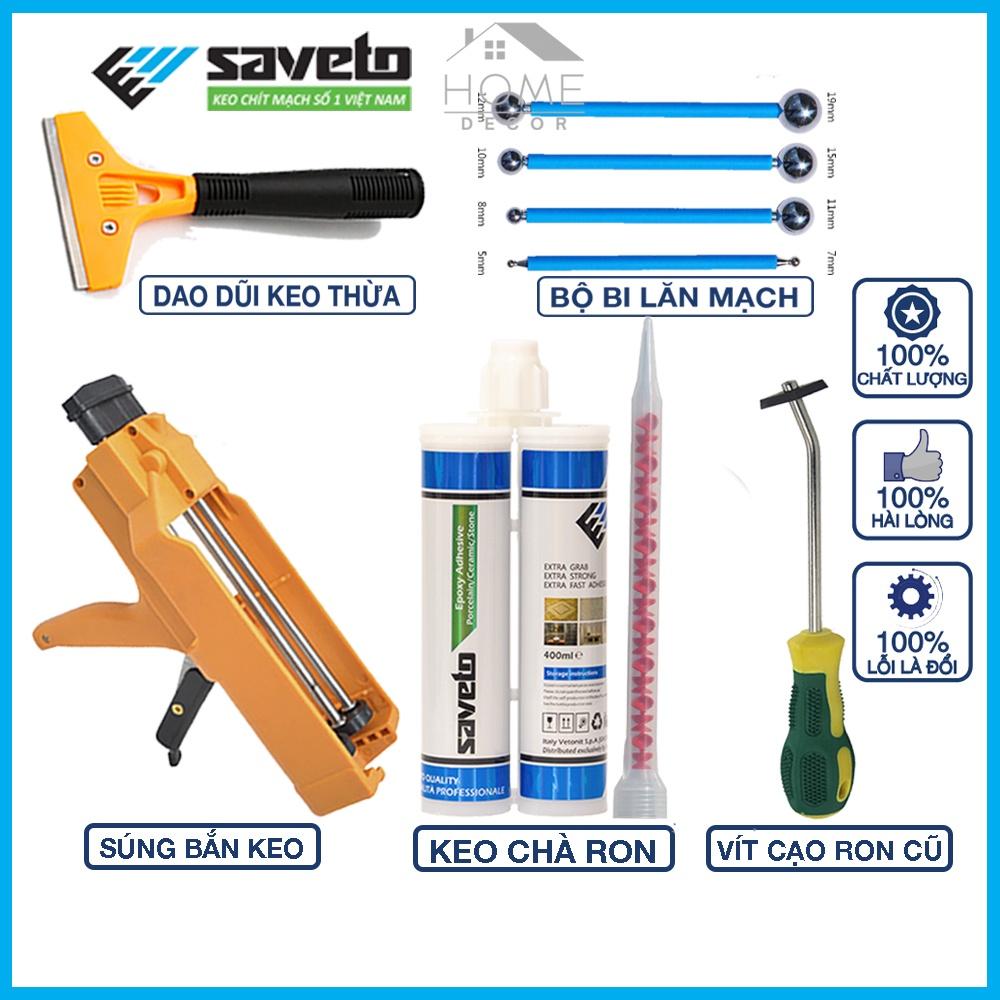 Bộ Dụng Cụ Chít Mạch Gạch Saveto- Dùng Để Thi Công Keo Chít Mạch Saveto Chống Thấm-Bám Bẩn S01-Trắng