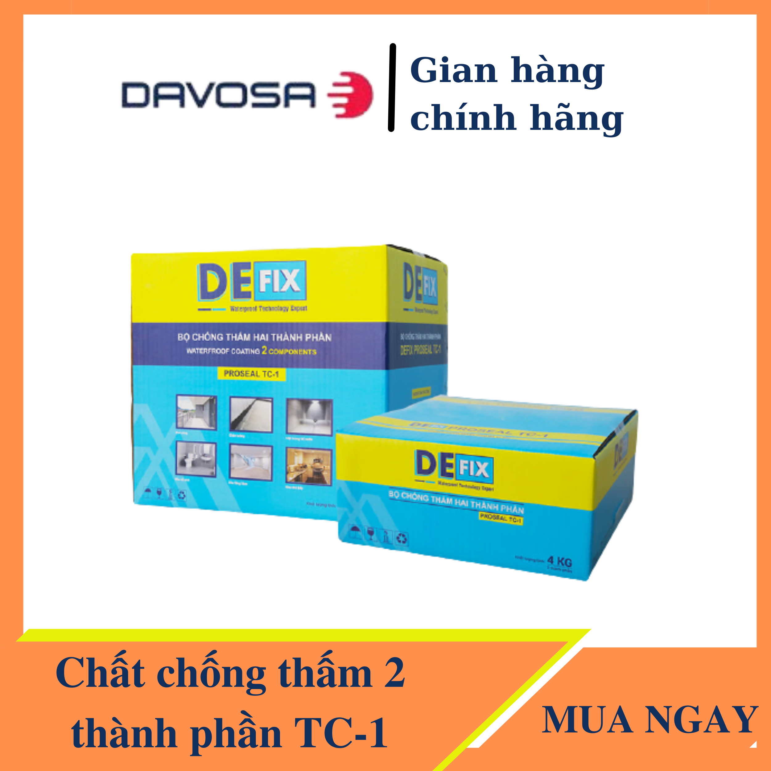 Chất chống thấm 2 thành phần DEFIX PROSEAL TC-1, chống thấm sàn