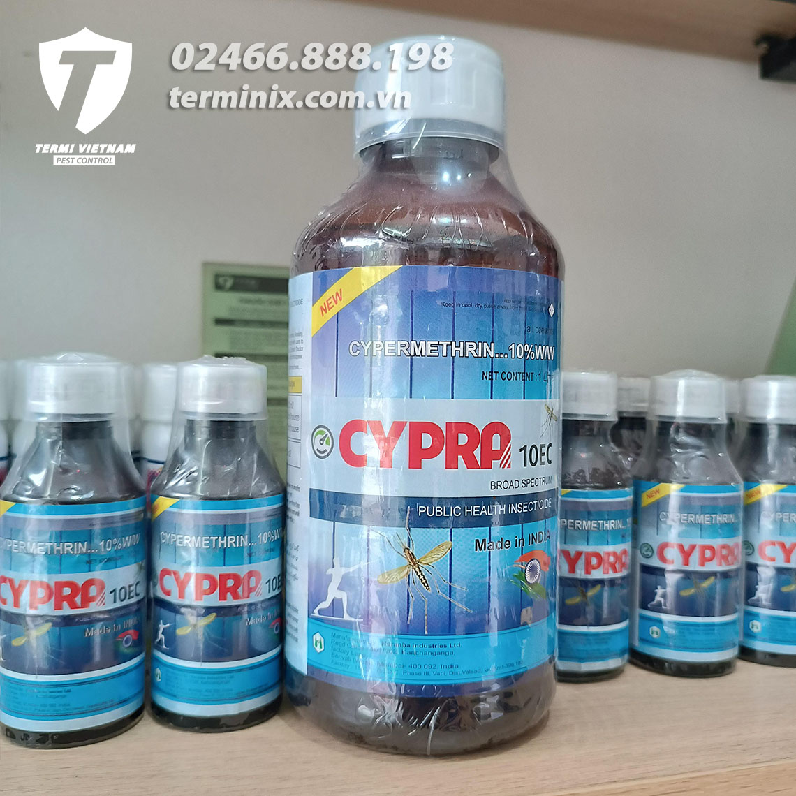 Thuốc phòng trừ muỗi Cypra 10EC chai 1 lít nhập khẩu Ấn Độ