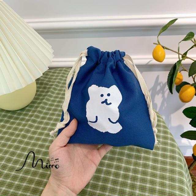 Túi vải dây rút đựng đồ dùng tiện lợi 7 mẫu cute kích thước 18*16 cm