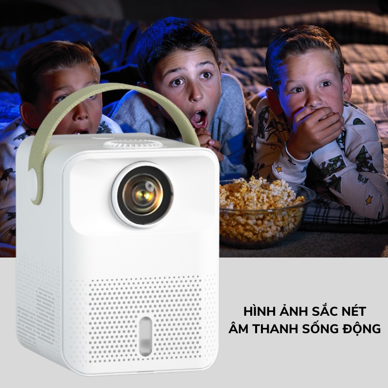 Máy chiếu thông minh gia đình, Máy chiếu mini KAW-K550, Độ phân giải Full HD, Loa to, Không cần màn chiếu