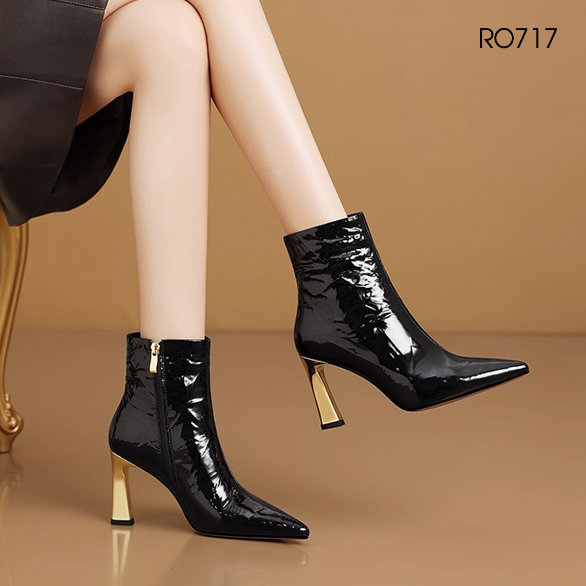 Boots thời trang nữ mũi nhọn, gót nhọn cao cấp ROSATA RO717- 9p - BKSTORE